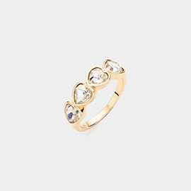 Heart Stone Cluster Ring