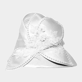 Flower Applique Pointed Dressy Hat