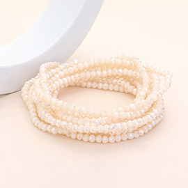 10PCS - Faceted Beaded Multi Layered Stretch Bracelets