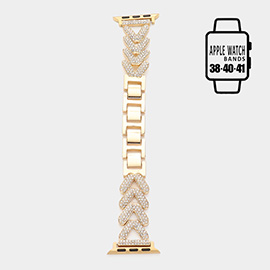 Stone Paved Metal Chain Link Apple Watch Band