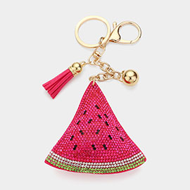 Bling Watermelon Tassel Keychain