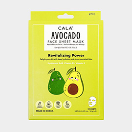 5PCS - Avocado Face Sheet Masks