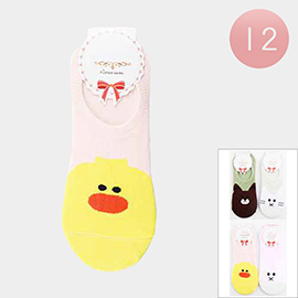 12PAIRS - Animal Face Printed Socks