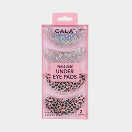 2PAIRS - Glitter / Animal Print Hot & Cold Eye Pads