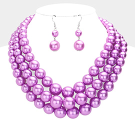 3Row Strand Pearl Necklace