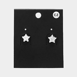 Star CZ Stone Stud Earrings