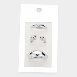 3PCS - Abstract Metal Ring Set