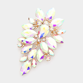 Marquise Stone Cluster Embellished Pin Brooch