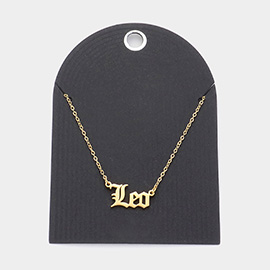 Stainless Steel LEO Plate Pendant Necklace
