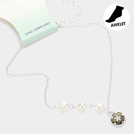 Pearl Pointed Abalone Starfish Charm Anklet