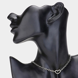 Heat Metal Pointed Chain Choker Necklace