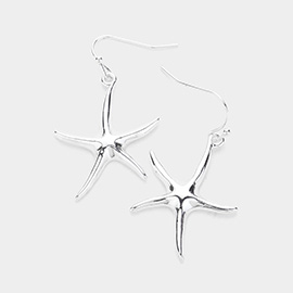 Metal Starfish Dangle Earrings