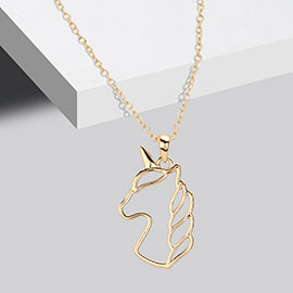 Metal Unicorn Pendant Necklace