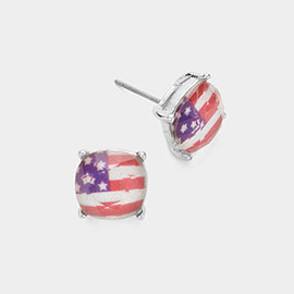 American USA Flag Stud Earrings