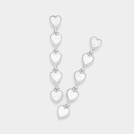 Pearl Heart Pendant Link Dropdown Earrings