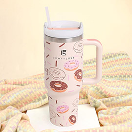 Donuts 40oz Double Wall Stainless Steel Tumbler With Handle