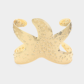 Textured Metal Starfish Cuff Bracelet