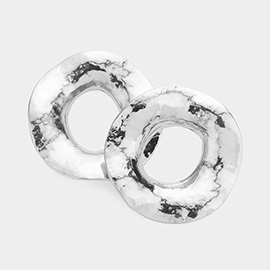 Textured Metal Irregular Circle Earrings