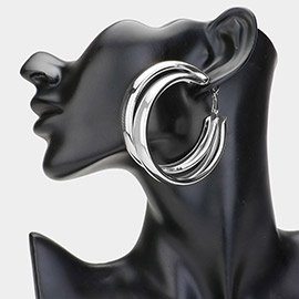 Metal Split Hoop Earrings