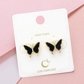 Druzy Butterfly Stud Earrings