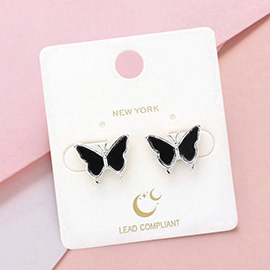 Druzy Butterfly Stud Earrings