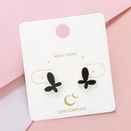 Enamel Butterfly Stud Earrings