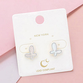 Mother Of Pearl Butterfly Stud Earrings