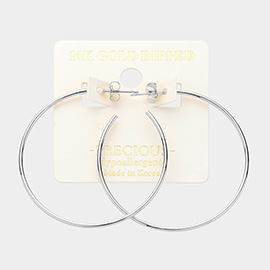 14K Gold Dipped Hypoallergenic Metal Hoop Earrings