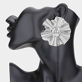 Oversized Metal Flower Earrings