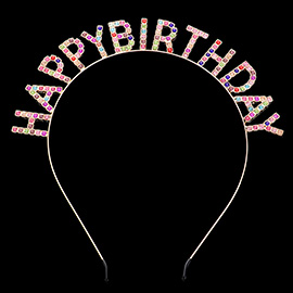 Stone Embellished Happy Birthday Message Headband