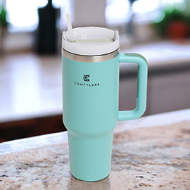 Solid Color 40oz Stainless Steel Tumbler With Handle