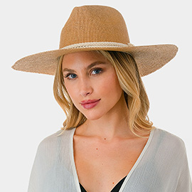 Rope Trim Woven Straw Hat