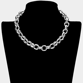Chunky Metal Chain Choker Necklace