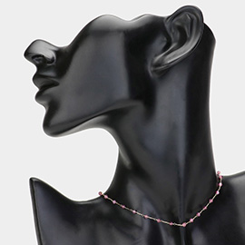 Faceted Beaded Strand Choker Necklace