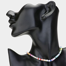 Rainbow Beaded Choker Necklace