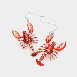 Enamel Lobster Dangle Earrings