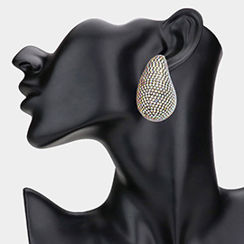 Rhinestone Paved Oversized Teardrop Earrings