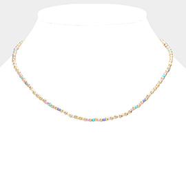 Metal Multi Color Beaded Necklace