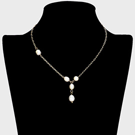Pearl Accented Link Necklace