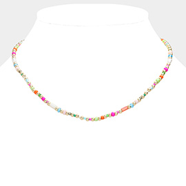 Pearl Metal Multi Beaded Necklace