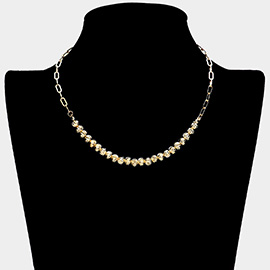 Textured Metal Ball Pointed Necklace