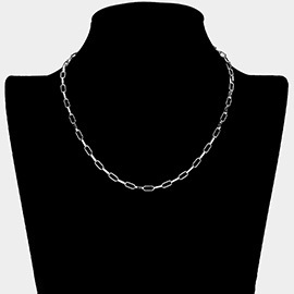Metal Paperclip Chain Necklace