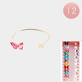 12PCS - Butterfly Pointed Cuff Bracelets
