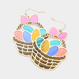 Translucent Easter Egg Basket Dangle Earrings