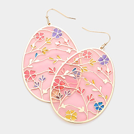 Translucent Oval Flower Dangle Earrings