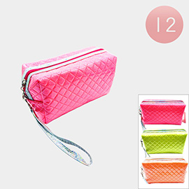 12PCS - Sparkly Quilted Pouch Bags