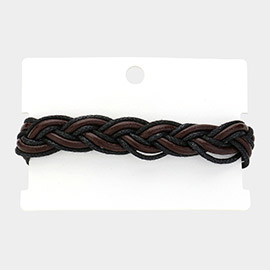 Unisex Wax Rope Genuine Leather Braided Adjustable Bracelet