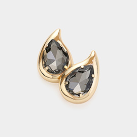 Teardrop Stone Cluster Stud Earrings