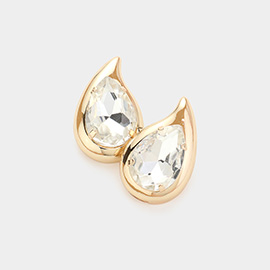 Teardrop Stone Cluster Stud Earrings