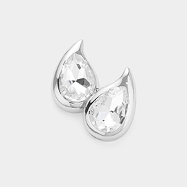 Teardrop Stone Cluster Stud Earrings